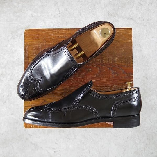 極上★Oriental/オリエンタル SIZE 6【定価￥57,200-★CAMPBELL/1216ラスト】センターエラスティック/ボックスカーフ/黒/メンズ★j063