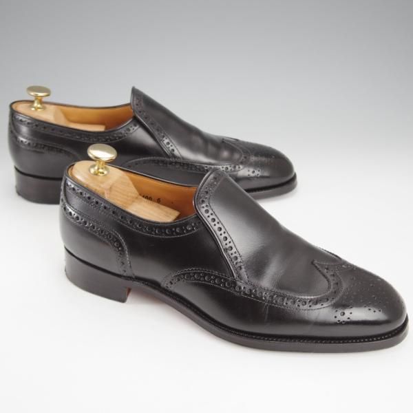 極上★Oriental/オリエンタル SIZE 6【定価￥57,200-★CAMPBELL/1216ラスト】センターエラスティック/ボックスカーフ/黒/メンズ★j063