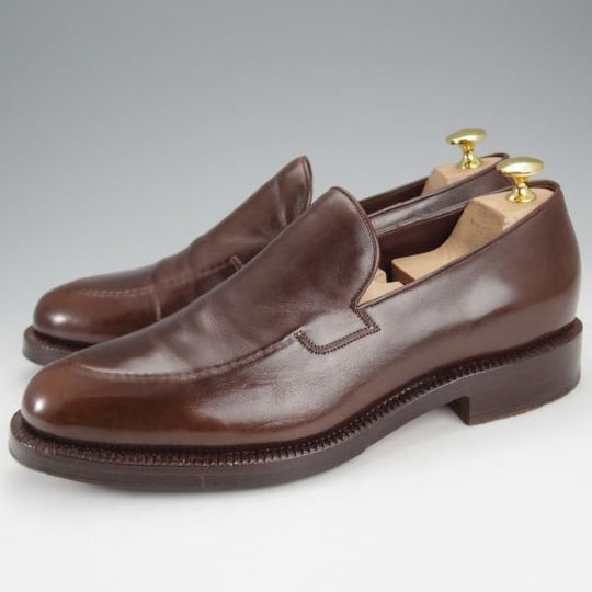 ★(伊)シルヴァノ・ラッタンジ SIZE 7【貴重★ハンドソーンウェルテッド製法/シャドウステッチ】スリッポン/濃茶/Silvano Lattanzi★j064