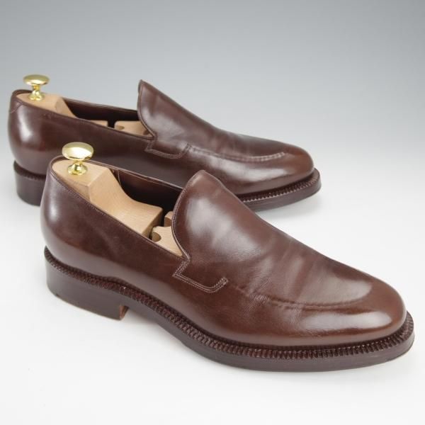 ★(伊)シルヴァノ・ラッタンジ SIZE 7【貴重★ハンドソーンウェルテッド製法/シャドウステッチ】スリッポン/濃茶/Silvano Lattanzi★j064
