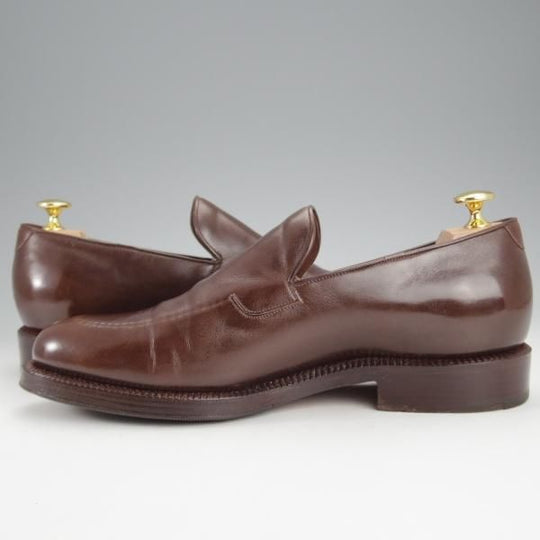 ★(伊)シルヴァノ・ラッタンジ SIZE 7【貴重★ハンドソーンウェルテッド製法/シャドウステッチ】スリッポン/濃茶/Silvano Lattanzi★j064