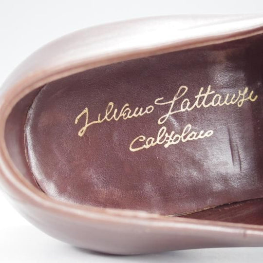 ★(伊)シルヴァノ・ラッタンジ SIZE 7【貴重★ハンドソーンウェルテッド製法/シャドウステッチ】スリッポン/濃茶/Silvano Lattanzi★j064