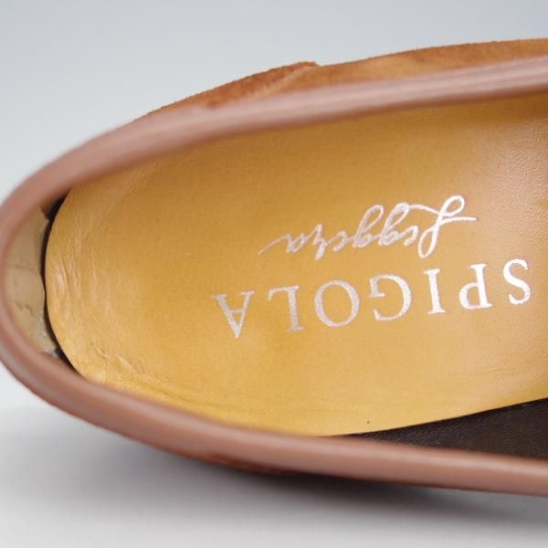 極上★(神戸)スピーゴラ SIZE 7【定価￥107,800-★クロコダイル×スエード/コインローファー】濃茶/メンズ/SPIGOLA★j066