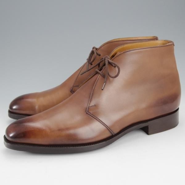 美品★エドワードグリーン UK6.5/US7E【定価￥194,400-★ラルフローレン別注/888ラスト】チャッカブーツ/茶/カーフ/EDWARD GREEN★j068