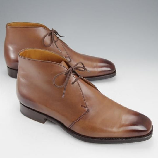 美品★エドワードグリーン UK6.5/US7E【定価￥194,400-★ラルフローレン別注/888ラスト】チャッカブーツ/茶/カーフ/EDWARD GREEN★j068