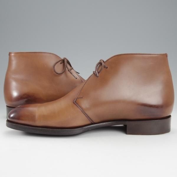 美品★エドワードグリーン UK6.5/US7E【定価￥194,400-★ラルフローレン別注/888ラスト】チャッカブーツ/茶/カーフ/EDWARD GREEN★j068