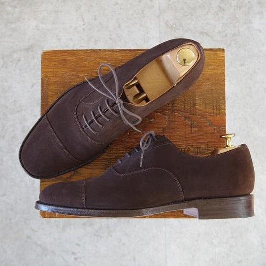 極美品★チャーチ 75F/UK7.5【貴重★100ラスト/コンサル同仕様】Aberdeen/ストレートチップ/スエード/濃茶/メンズ/Church's★j073