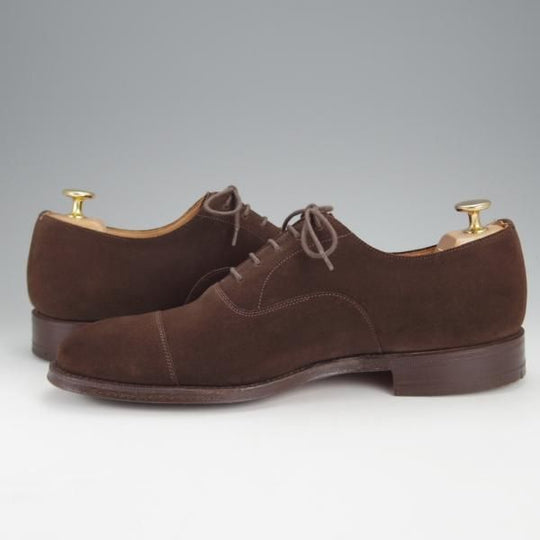 極美品★チャーチ 75F/UK7.5【貴重★100ラスト/コンサル同仕様】Aberdeen/ストレートチップ/スエード/濃茶/メンズ/Church's★j073