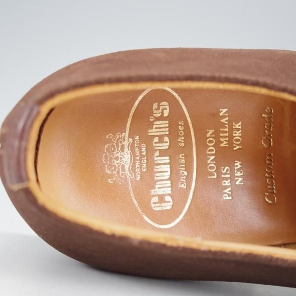 極美品★チャーチ 75F/UK7.5【貴重★100ラスト/コンサル同仕様】Aberdeen/ストレートチップ/スエード/濃茶/メンズ/Church's★j073