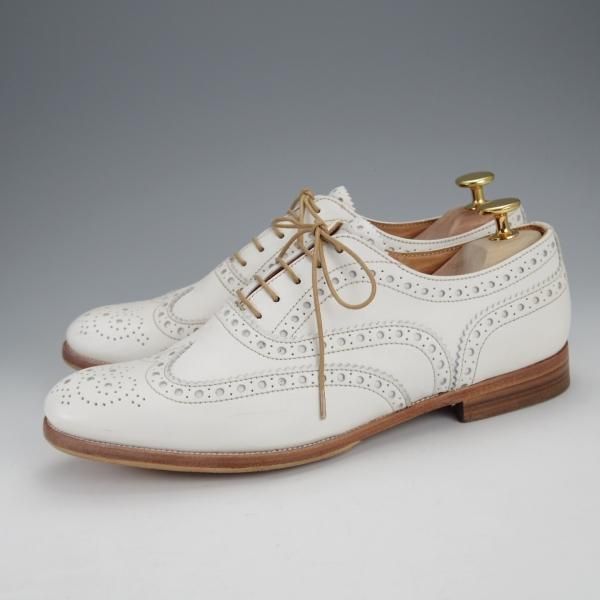 極上★チャーチ(レディース) SIZE 38.5【★BURWOOD 3W/バーウッド】フルブローグ/カーフ/白/Church's★j079