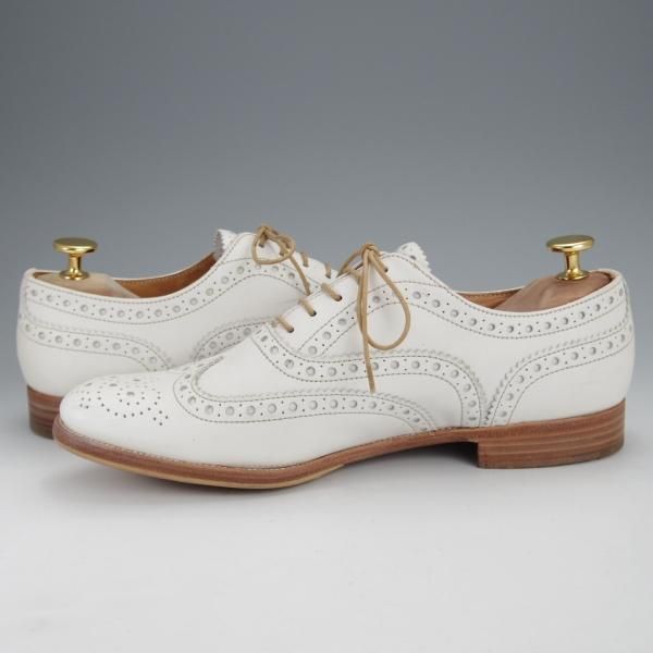極上★チャーチ(レディース) SIZE 38.5【★BURWOOD 3W/バーウッド】フルブローグ/カーフ/白/Church's★j079