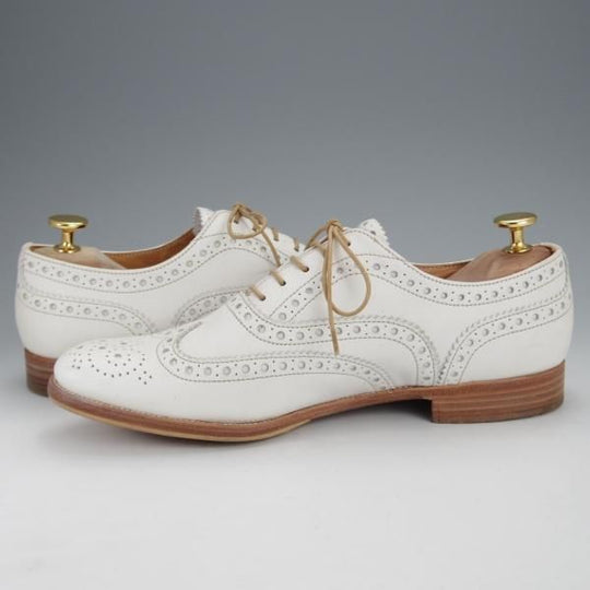 極上★チャーチ(レディース) SIZE 38.5【★BURWOOD 3W/バーウッド】フルブローグ/カーフ/白/Church's★j079