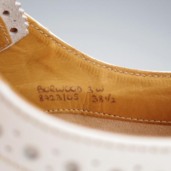 極上★チャーチ(レディース) SIZE 38.5【★BURWOOD 3W/バーウッド】フルブローグ/カーフ/白/Church's★j079
