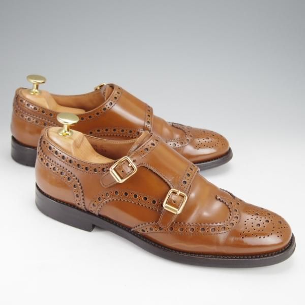 ★チャーチ(レディース) SIZE 37【定価￥165,000-★LANA R/ダブルモンク】ポリッシュドバインダーカーフ/茶/Church's★j083