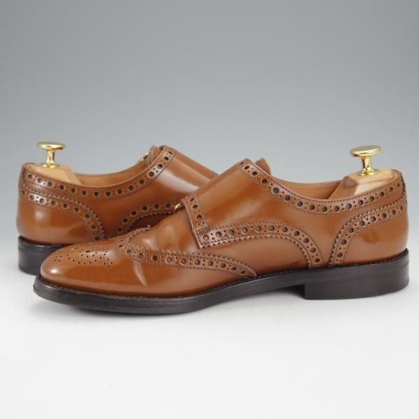 ★チャーチ(レディース) SIZE 37【定価￥165,000-★LANA R/ダブルモンク】ポリッシュドバインダーカーフ/茶/Church's★j083