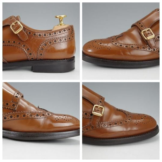★チャーチ(レディース) SIZE 37【定価￥165,000-★LANA R/ダブルモンク】ポリッシュドバインダーカーフ/茶/Church's★j083