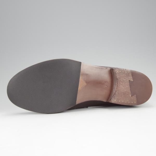 極美品★Perfetto/ペルフェット SIZE 7.5【グッドイヤーウェルテッド製法★コインローファー】グレインレザー/濃茶/メンズ★j085