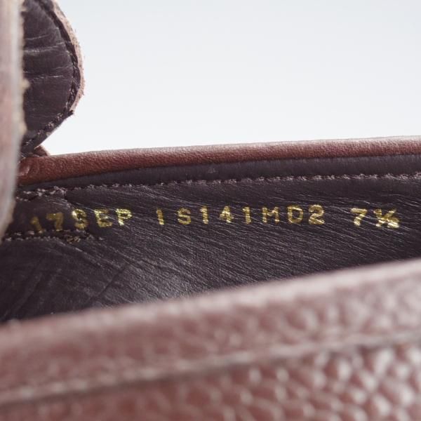 極美品★Perfetto/ペルフェット SIZE 7.5【グッドイヤーウェルテッド製法★コインローファー】グレインレザー/濃茶/メンズ★j085