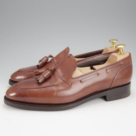 極美品★Perfetto/ペルフェット SIZE 6.5【グッドイヤーウェルテッド製法★タッセルローファー】カーフ/茶/メンズ★j086