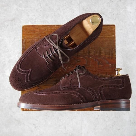 未使用★(独)ハインリッヒ・ディンケラッカー SIZE 9【貴重★コムデギャルソン別注/ジュンヤワタナベ】LONDONラスト/スエード/濃茶★j087