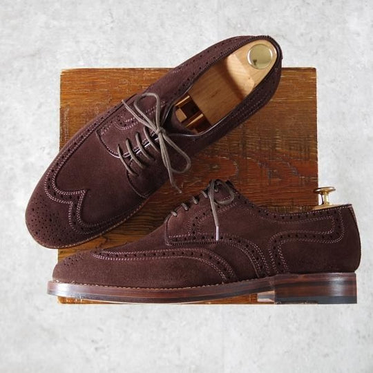 未使用★(独)ハインリッヒ・ディンケラッカー SIZE 9【貴重★コムデギャルソン別注/ジュンヤワタナベ】LONDONラスト/スエード/濃茶★j087