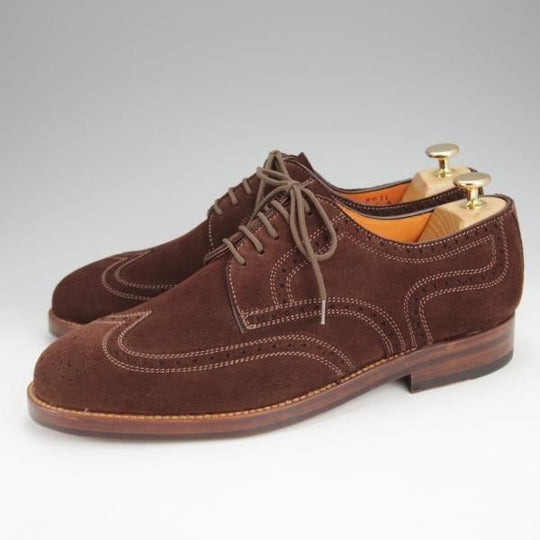 未使用★(独)ハインリッヒ・ディンケラッカー SIZE 9【貴重★コムデギャルソン別注/ジュンヤワタナベ】LONDONラスト/スエード/濃茶★j087