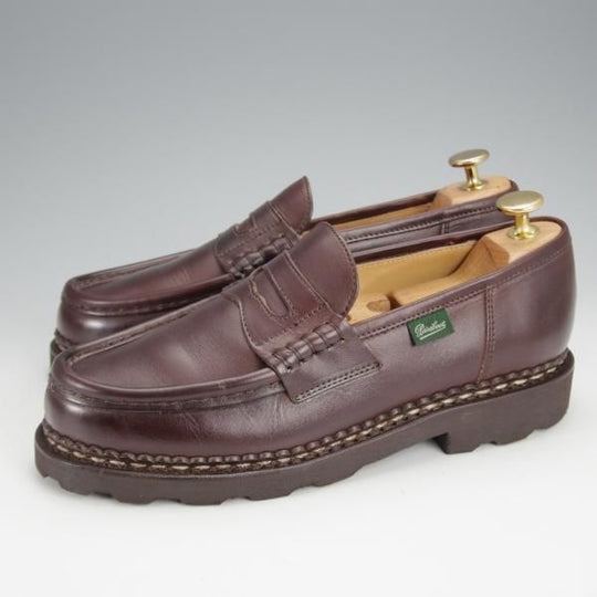 極美品★パラブーツ SIZE 5.5【定価￥79,200-★ランス/REIMS/カフェ】CAFE/コインローファー/リスレザー/濃茶/メンズ/Paraboot★j095