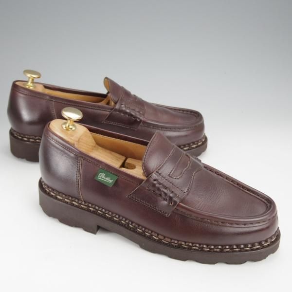 極美品★パラブーツ SIZE 5.5【定価￥79,200-★ランス/REIMS/カフェ】CAFE/コインローファー/リスレザー/濃茶/メンズ/Paraboot★j095