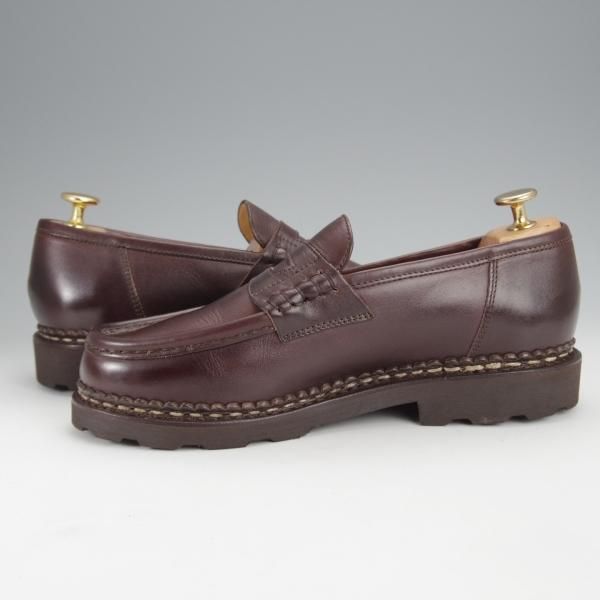 極美品★パラブーツ SIZE 5.5【定価￥79,200-★ランス/REIMS/カフェ】CAFE/コインローファー/リスレザー/濃茶/メンズ/Paraboot★j095