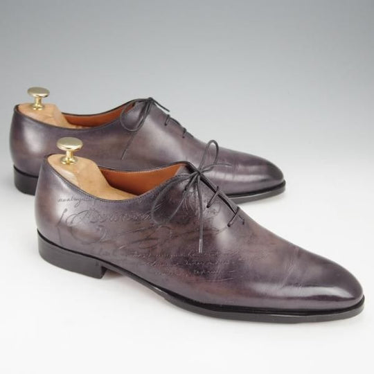 極美品★(仏)ベルルッティ SIZE 8【現行定価30万円以上★カリグラフィ/ALESSANDRO】アレッサンドロ/灰茶系パティーヌ/Berluti★j097