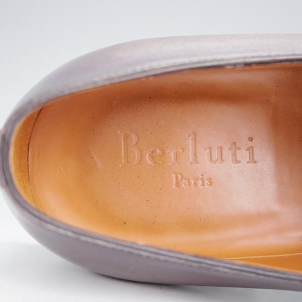 極美品★(仏)ベルルッティ SIZE 8【現行定価30万円以上★カリグラフィ/ALESSANDRO】アレッサンドロ/灰茶系パティーヌ/Berluti★j097