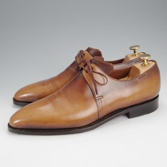 ★(仏)コルテ SIZE 8【定価20万円程度★Arca/アルカ/プレーントゥ】Vフロント/カーフ/茶/メンズ/Corthay★j098