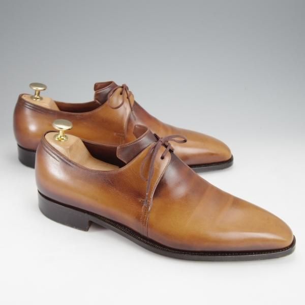 ★(仏)コルテ SIZE 8【定価20万円程度★Arca/アルカ/プレーントゥ】Vフロント/カーフ/茶/メンズ/Corthay★j098