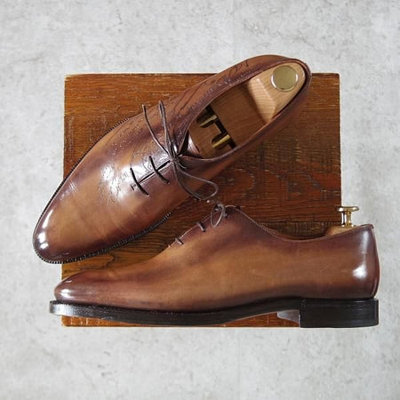 極美品★(仏)ベルルッティ SIZE 8【120周年記念モデル★グッドイヤー製法のALESSANDRO/カリグラフィ】アレッサンドロ/茶★j099