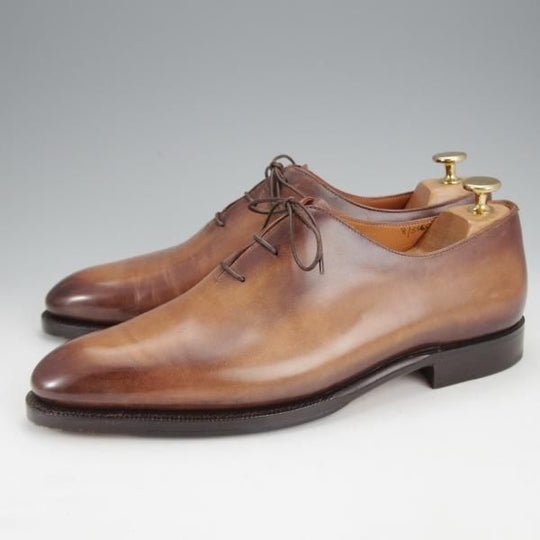 極美品★(仏)ベルルッティ SIZE 8【120周年記念モデル★グッドイヤー製法のALESSANDRO/カリグラフィ】アレッサンドロ/茶★j099