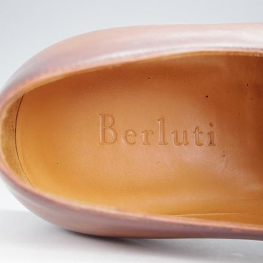 極美品★(仏)ベルルッティ SIZE 8【120周年記念モデル★グッドイヤー製法のALESSANDRO/カリグラフィ】アレッサンドロ/茶★j099