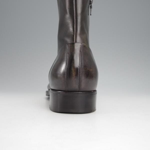 極上★(伊)シルヴァノ・ラッタンジ SIZE 7【貴重★ハンドソーンウェルテッド製法/ISETAN別注】ブーツ/黒〜深緑系パティーヌ/カーフ★j104