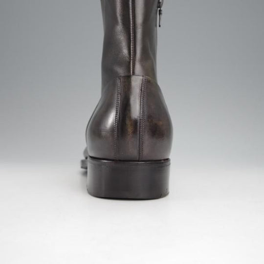 極上★(伊)シルヴァノ・ラッタンジ SIZE 7【貴重★ハンドソーンウェルテッド製法/ISETAN別注】ブーツ/黒〜深緑系パティーヌ/カーフ★j104