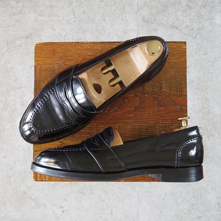 ★オールデン 7.5D【現行定価17万円程度★コードバン/6845/フルストラップ】アバディーンラスト/コインローファー/黒/メンズ/Alden★j113