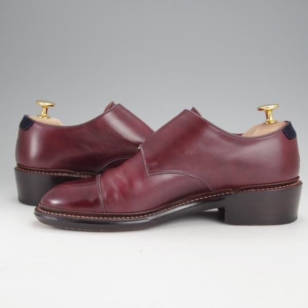 極上★宮城興業 UK5程度【オーダー価格￥67,500-★(英)C.F.ステッド社のスーパーバック使用/コンビ/ダブルモンク】赤茶×紺/メンズ★j116