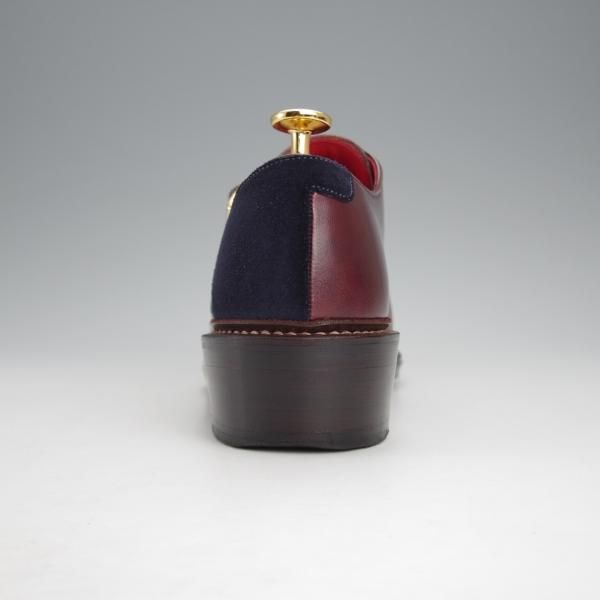 極上★宮城興業 UK5程度【オーダー価格￥67,500-★(英)C.F.ステッド社のスーパーバック使用/コンビ/ダブルモンク】赤茶×紺/メンズ★j116