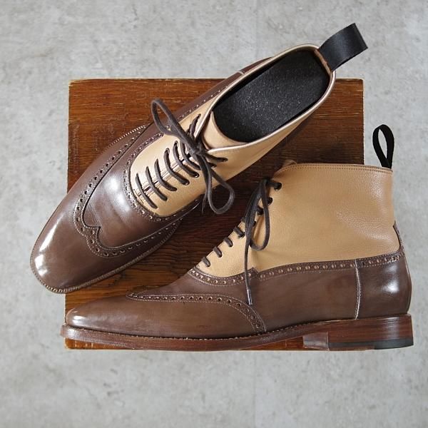 極上★(東欧)ゾンキー・ブーツ SIZE 7【定価￥145,800-★ハンドソーンウェルテッド製法/(伊)F.LLIジャコメッティ製】コンビ★j119