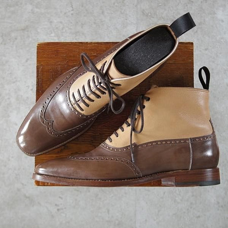 極上★(東欧)ゾンキー・ブーツ SIZE 7【定価￥145,800-★ハンドソーンウェルテッド製法/(伊)F.LLIジャコメッティ製】コンビ★j119