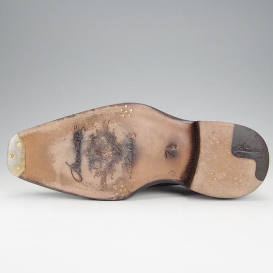 極美品★(伊)ブランキーニ・カルツォレリア SIZE 7.5【定価3,800ユーロ(52万円程度)★ノルベジェーゼ製法/シューツリー付】黒〜灰★j121