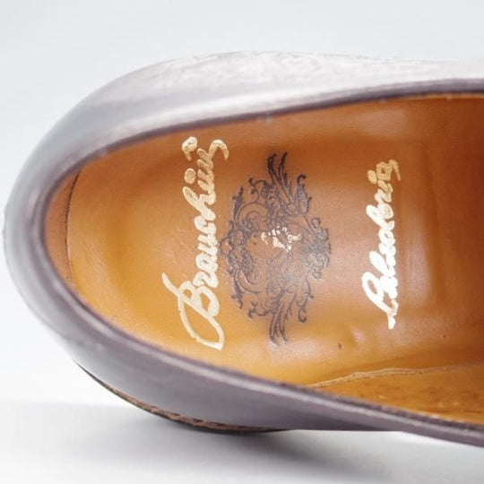 極美品★(伊)ブランキーニ・カルツォレリア SIZE 7.5【定価3,800ユーロ(52万円程度)★ノルベジェーゼ製法/シューツリー付】黒〜灰★j121