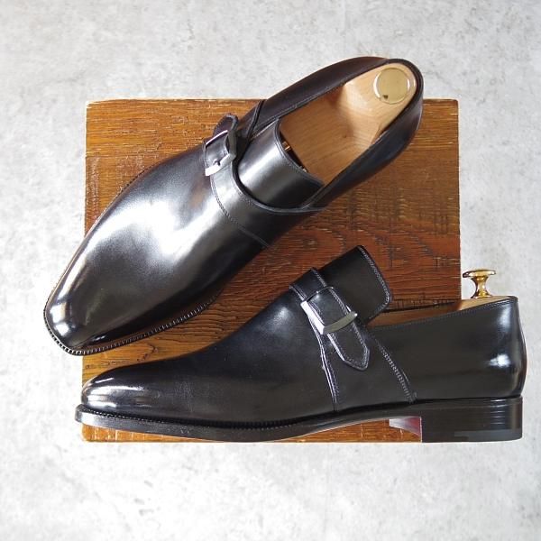 未使用★(伊)ステファノ・ベーメル SIZE 43【定価20万円以上★モンクストラップ/黒】カーフ/メンズ/Stefano Bemer★j138