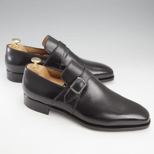 未使用★(伊)ステファノ・ベーメル SIZE 43【定価20万円以上★モンクストラップ/黒】カーフ/メンズ/Stefano Bemer★j138