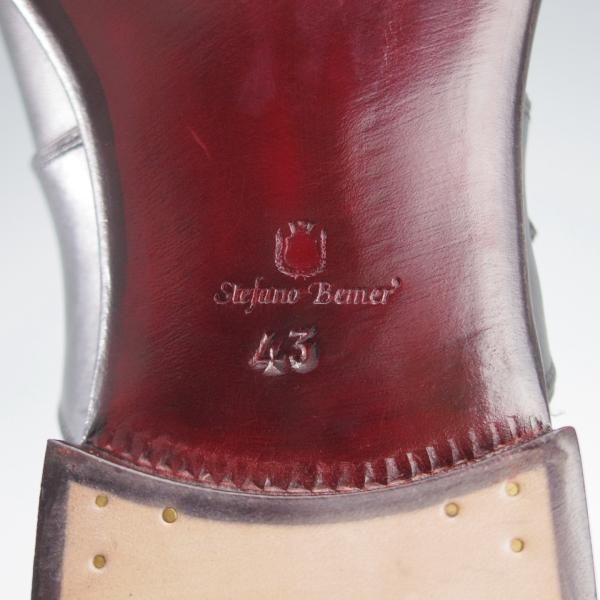 未使用★(伊)ステファノ・ベーメル SIZE 43【定価20万円以上★モンクストラップ/黒】カーフ/メンズ/Stefano Bemer★j138