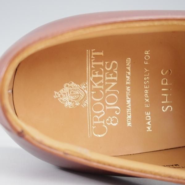 未使用★クロケット&ジョーンズ 8.5E【現行定価￥97,900-★HALLAM/348ラスト】SHIPS別注/ストレートチップ/茶/Crockett&Jones★j139