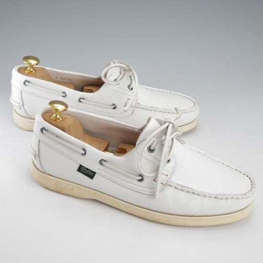 極上★パラブーツ SIZE 6【★BARTH/バース】デッキシューズ/モカシン/ローファー/カーフ/白/メンズ/Paraboot★j140